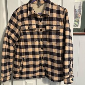 Signature Black and Tan Plaid Utility Jacket